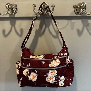 Vera Bradley Blooms & Branches Triple Zip Shoulder Bag in Performance Twill